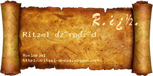 Ritzel Árpád névjegykártya